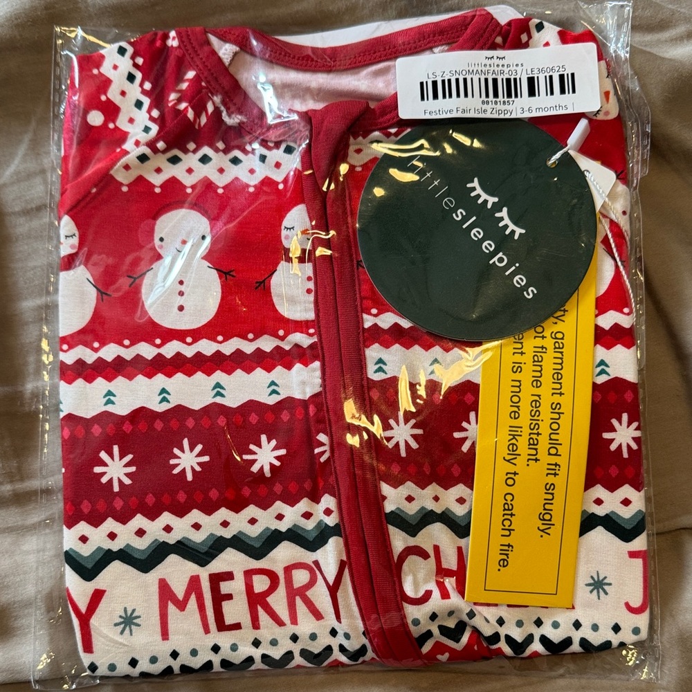 Little Sleepies festive fair isle zippy 3-6 months